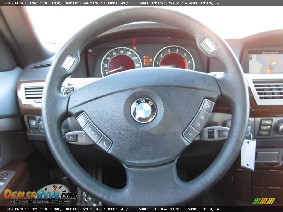2007 BMW 7 Series 750Li Sedan Titanium Silver Metallic / Flannel Grey Photo #21