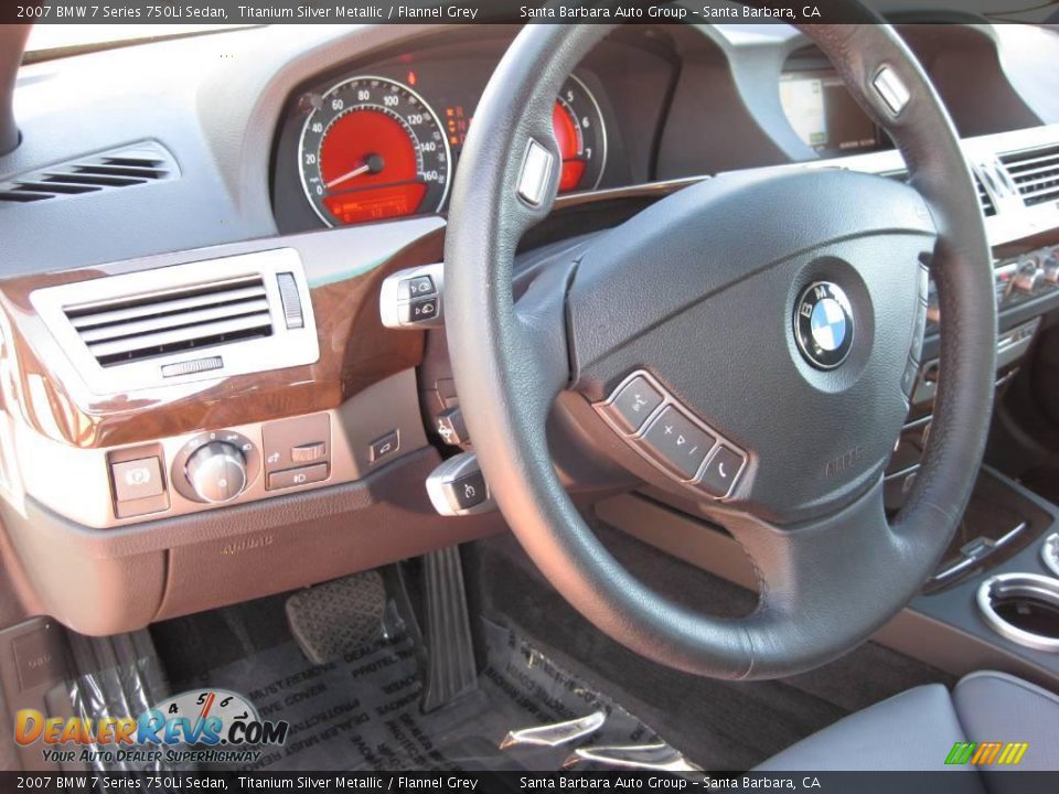 2007 BMW 7 Series 750Li Sedan Titanium Silver Metallic / Flannel Grey Photo #22
