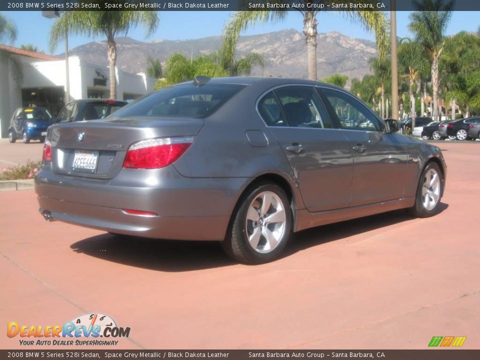 2008 BMW 5 Series 528i Sedan Space Grey Metallic / Black Dakota Leather Photo #4