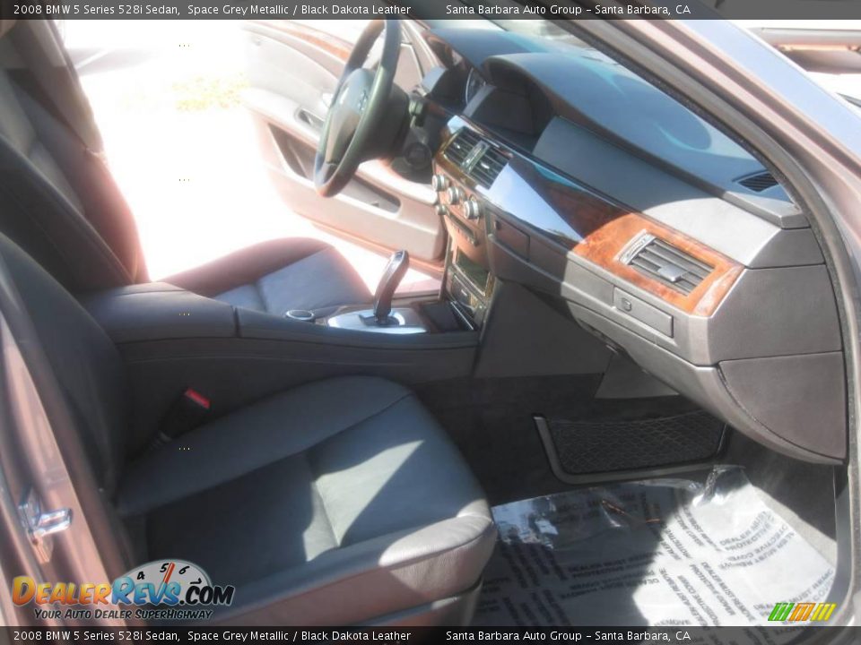 2008 BMW 5 Series 528i Sedan Space Grey Metallic / Black Dakota Leather Photo #14