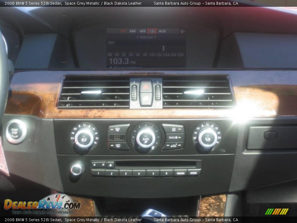 2008 BMW 5 Series 528i Sedan Space Grey Metallic / Black Dakota Leather Photo #15