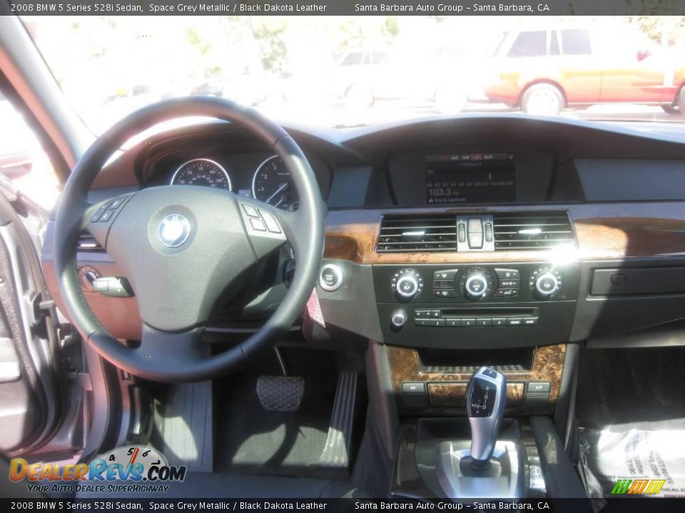 2008 BMW 5 Series 528i Sedan Space Grey Metallic / Black Dakota Leather Photo #16