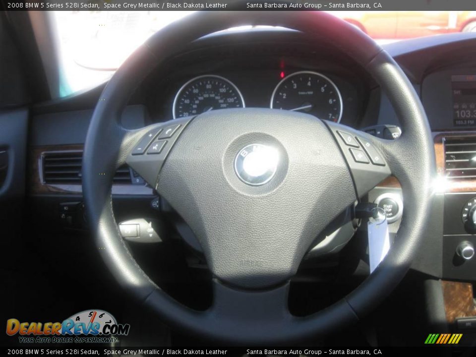 2008 BMW 5 Series 528i Sedan Space Grey Metallic / Black Dakota Leather Photo #17