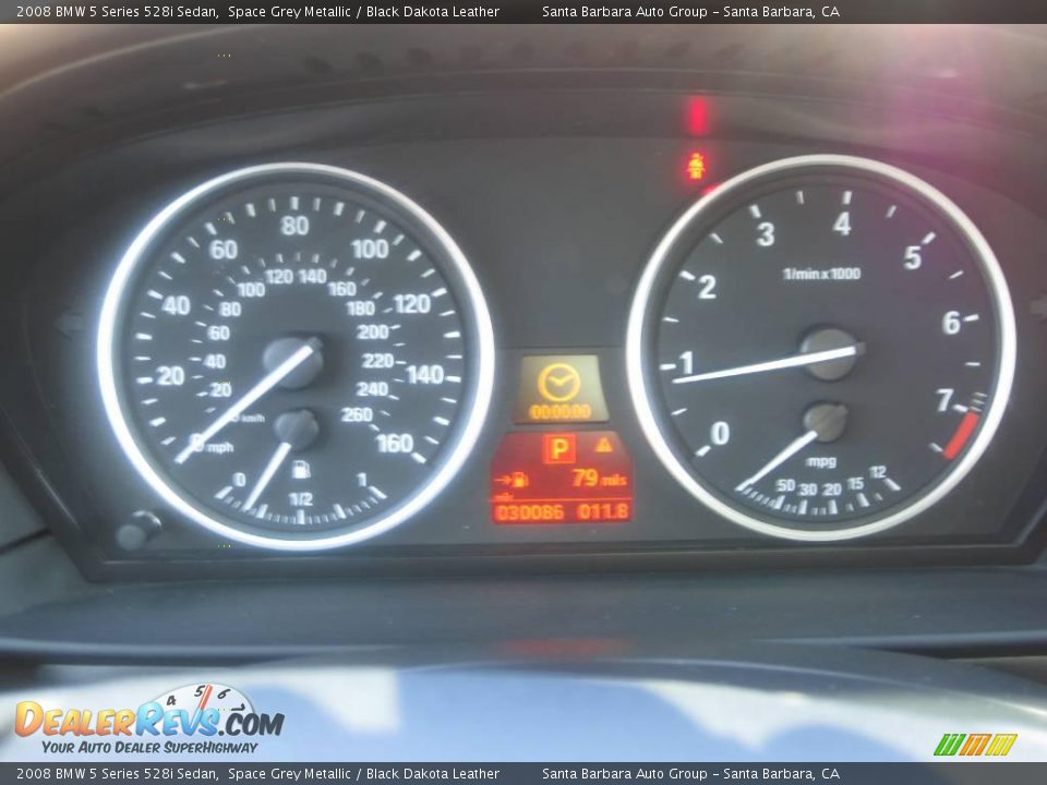 2008 BMW 5 Series 528i Sedan Space Grey Metallic / Black Dakota Leather Photo #21