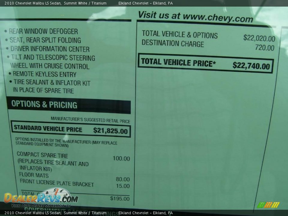 2010 Chevrolet Malibu LS Sedan Summit White / Titanium Photo #12