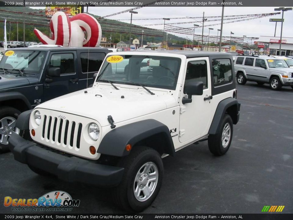 2009 Jeep Wrangler X 4x4 Stone White / Dark Slate Gray/Medium Slate Gray Photo #1