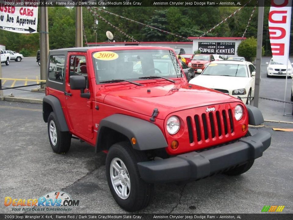 2009 Jeep Wrangler X 4x4 Flame Red / Dark Slate Gray/Medium Slate Gray Photo #1