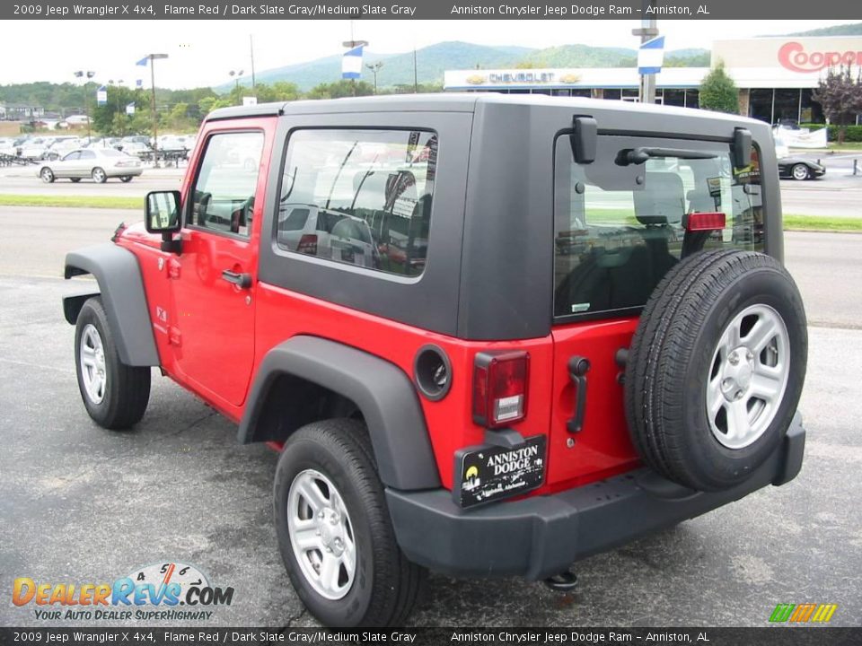 2009 Jeep Wrangler X 4x4 Flame Red / Dark Slate Gray/Medium Slate Gray Photo #2