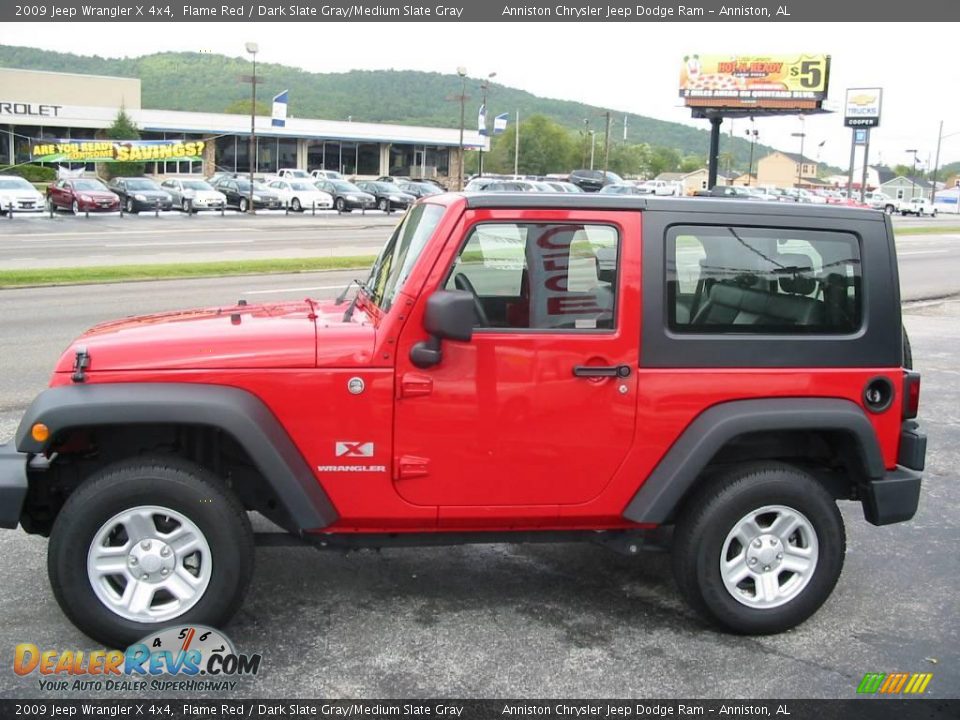 2009 Jeep Wrangler X 4x4 Flame Red / Dark Slate Gray/Medium Slate Gray Photo #12