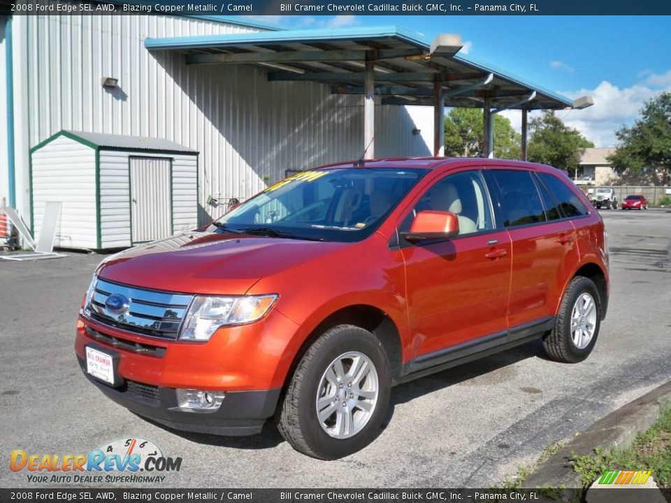 2008 Ford Edge SEL AWD Blazing Copper Metallic / Camel Photo #3