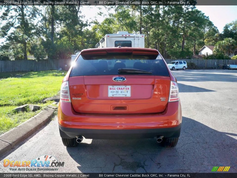 2008 Ford Edge SEL AWD Blazing Copper Metallic / Camel Photo #4