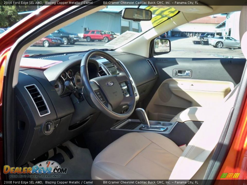 2008 Ford Edge SEL AWD Blazing Copper Metallic / Camel Photo #7