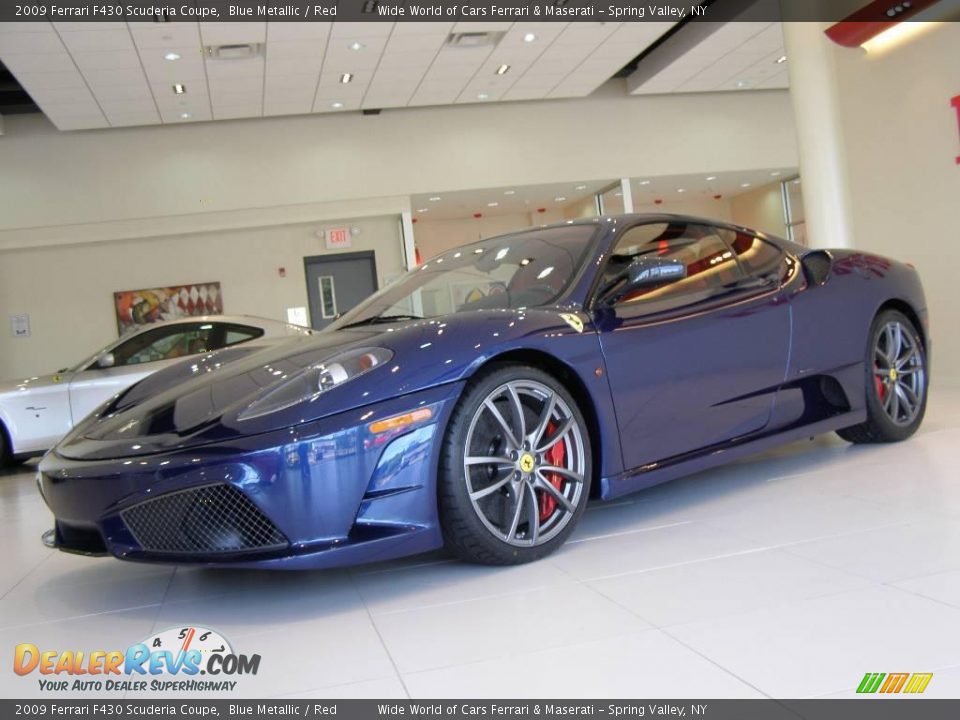 2009 Ferrari F430 Scuderia Coupe Blue Metallic / Red Photo #2