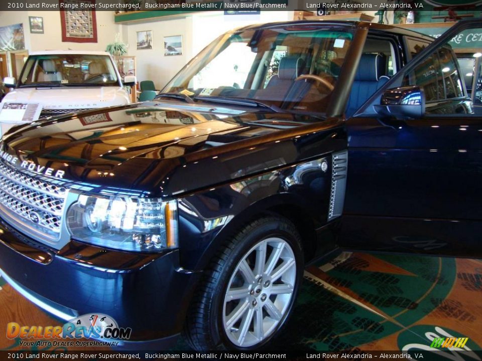 2010 Land Rover Range Rover Supercharged Buckingham Blue Metallic / Navy Blue/Parchment Photo #4