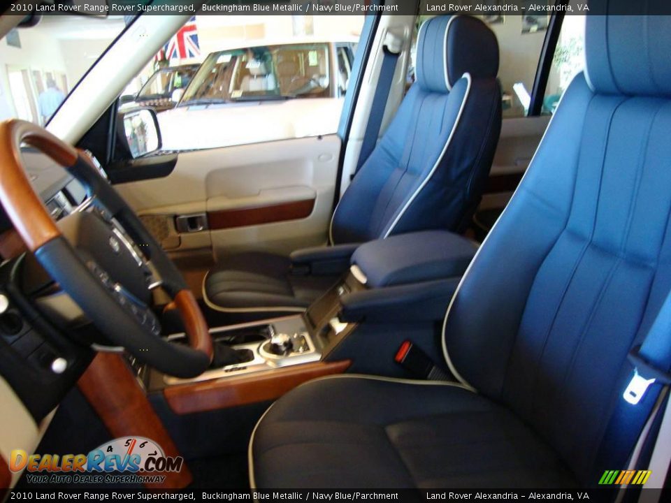 2010 Land Rover Range Rover Supercharged Buckingham Blue Metallic / Navy Blue/Parchment Photo #5