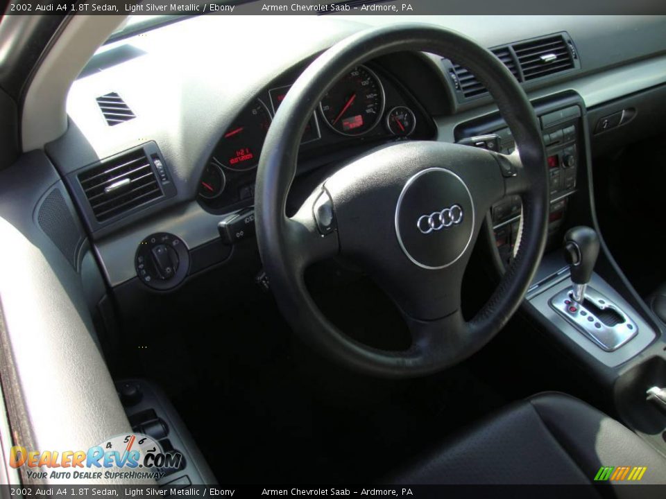 2002 Audi A4 1.8T Sedan Light Silver Metallic / Ebony Photo #11