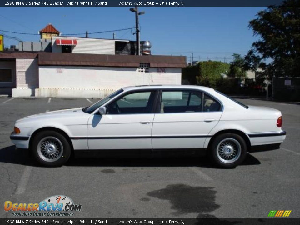1998 BMW 7 Series 740iL Sedan Alpine White III / Sand Photo #2