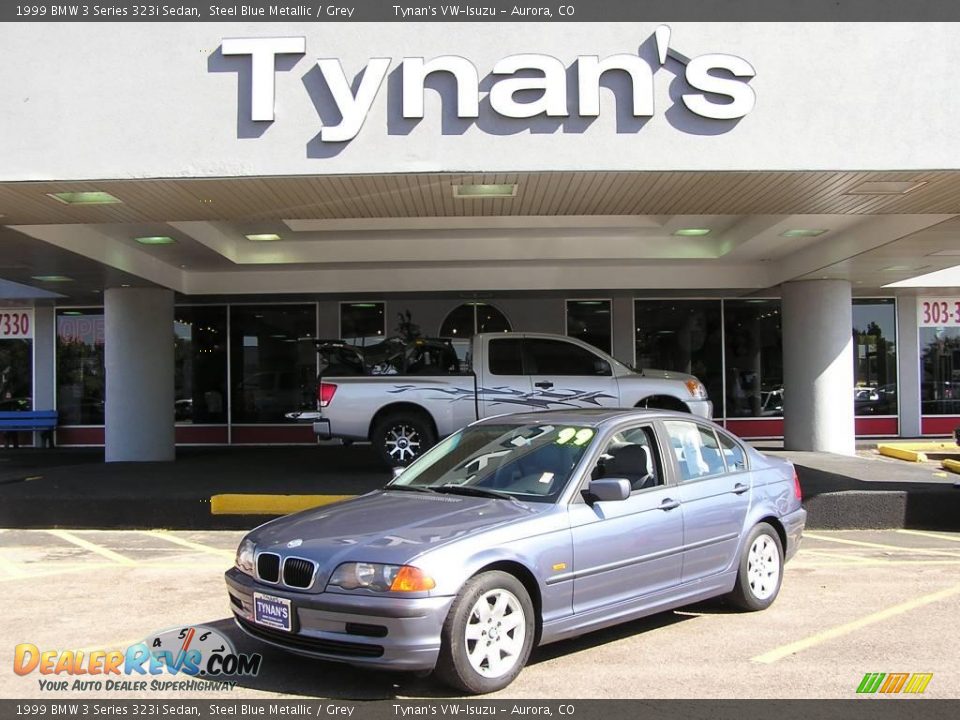 1999 BMW 3 Series 323i Sedan Steel Blue Metallic / Grey Photo #1