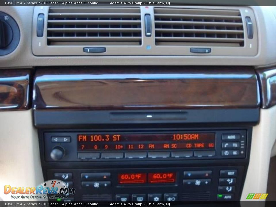 1998 BMW 7 Series 740iL Sedan Alpine White III / Sand Photo #9