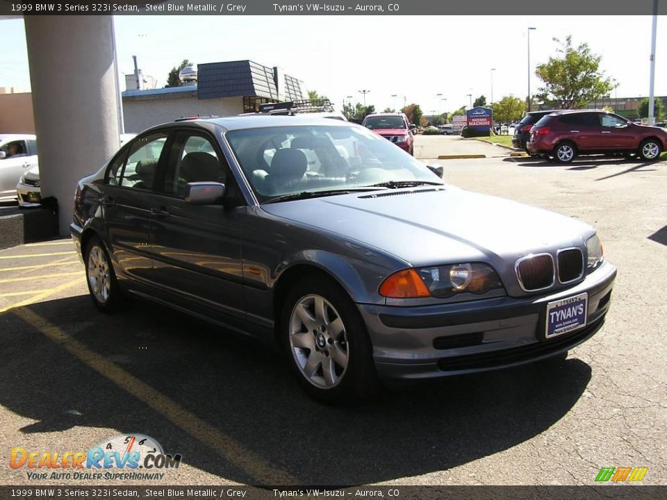 1999 BMW 3 Series 323i Sedan Steel Blue Metallic / Grey Photo #3