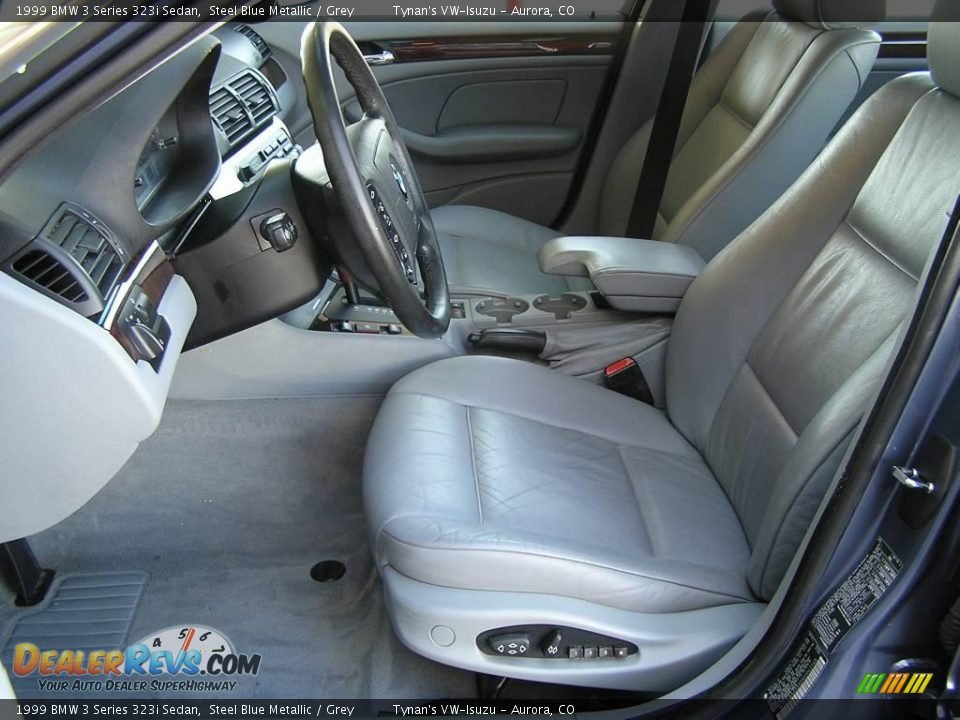 1999 BMW 3 Series 323i Sedan Steel Blue Metallic / Grey Photo #7