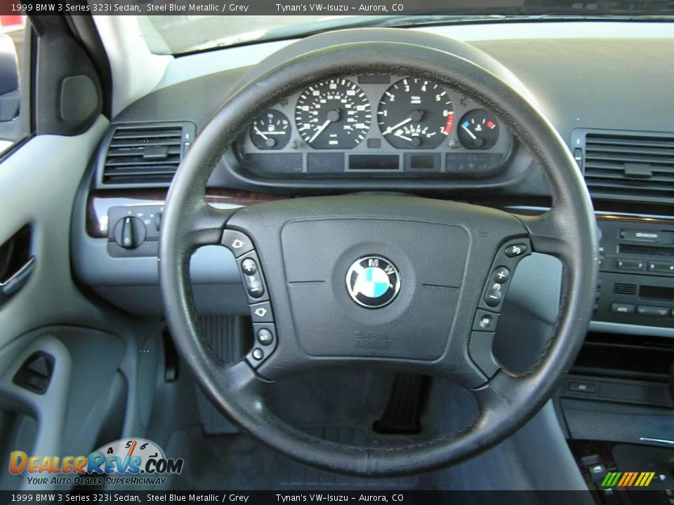1999 BMW 3 Series 323i Sedan Steel Blue Metallic / Grey Photo #10