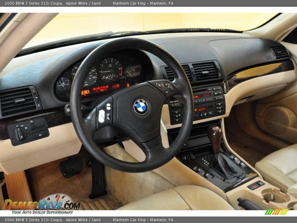 2000 BMW 3 Series 323i Coupe Alpine White / Sand Photo #7