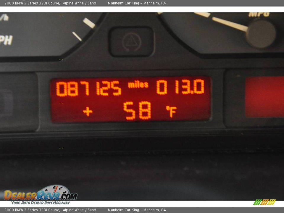 2000 BMW 3 Series 323i Coupe Alpine White / Sand Photo #9