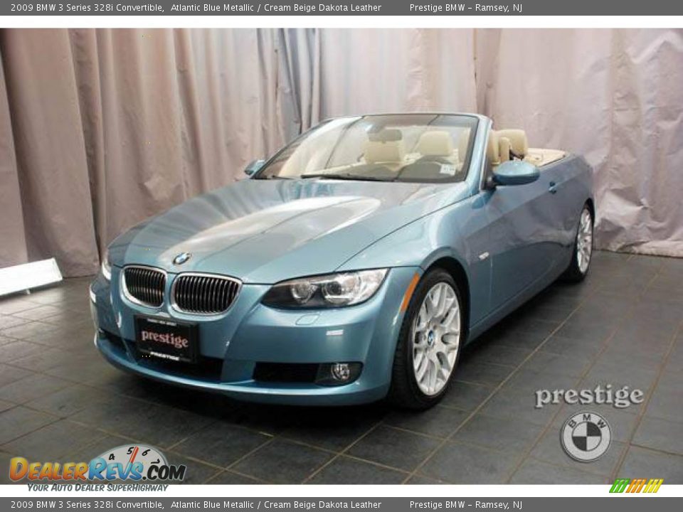 2009 BMW 3 Series 328i Convertible Atlantic Blue Metallic / Cream Beige Dakota Leather Photo #1