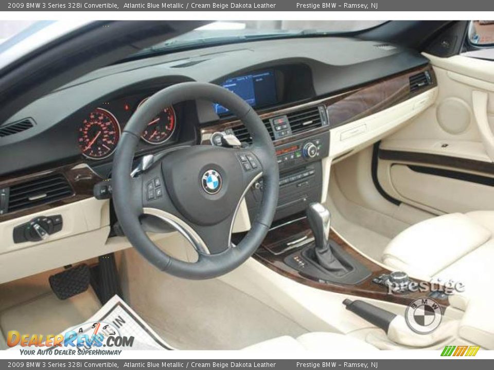 2009 BMW 3 Series 328i Convertible Atlantic Blue Metallic / Cream Beige Dakota Leather Photo #3