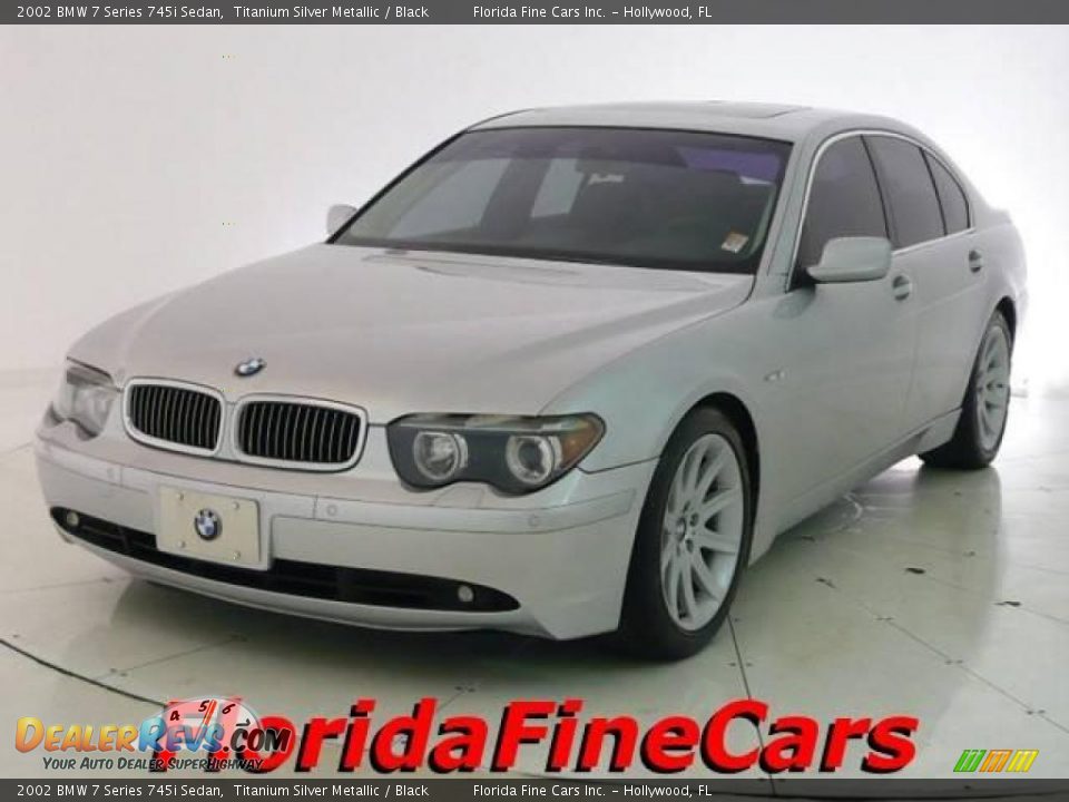 2002 BMW 7 Series 745i Sedan Titanium Silver Metallic / Black Photo #1