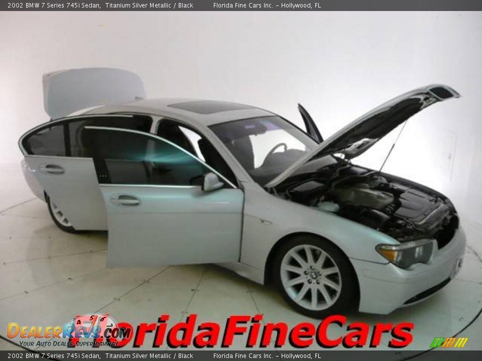 2002 BMW 7 Series 745i Sedan Titanium Silver Metallic / Black Photo #7