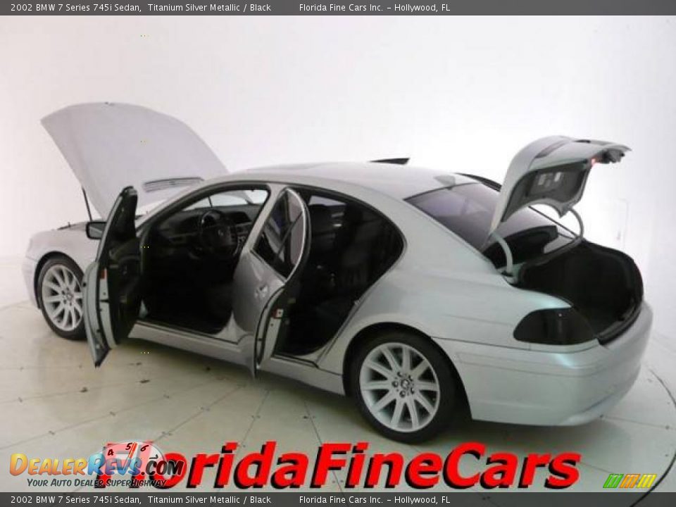 2002 BMW 7 Series 745i Sedan Titanium Silver Metallic / Black Photo #8