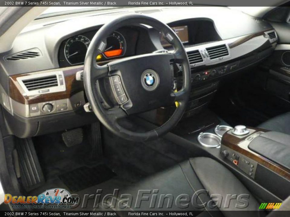 2002 BMW 7 Series 745i Sedan Titanium Silver Metallic / Black Photo #11