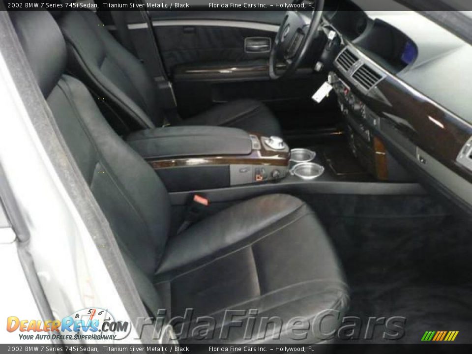 2002 BMW 7 Series 745i Sedan Titanium Silver Metallic / Black Photo #12