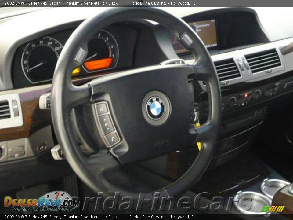 2002 BMW 7 Series 745i Sedan Titanium Silver Metallic / Black Photo #16