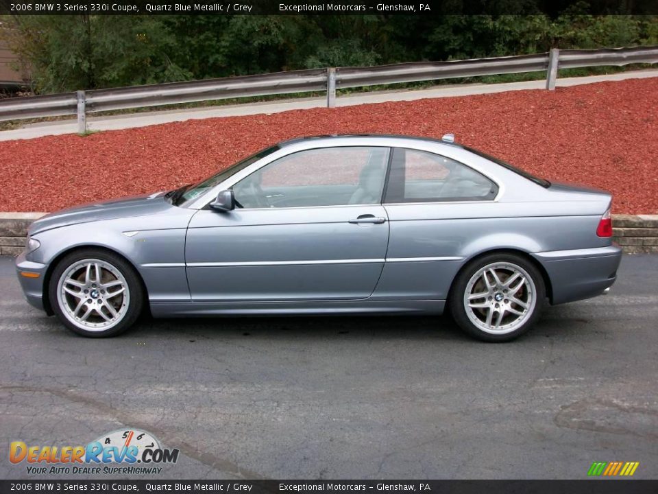 2006 BMW 3 Series 330i Coupe Quartz Blue Metallic / Grey Photo #2