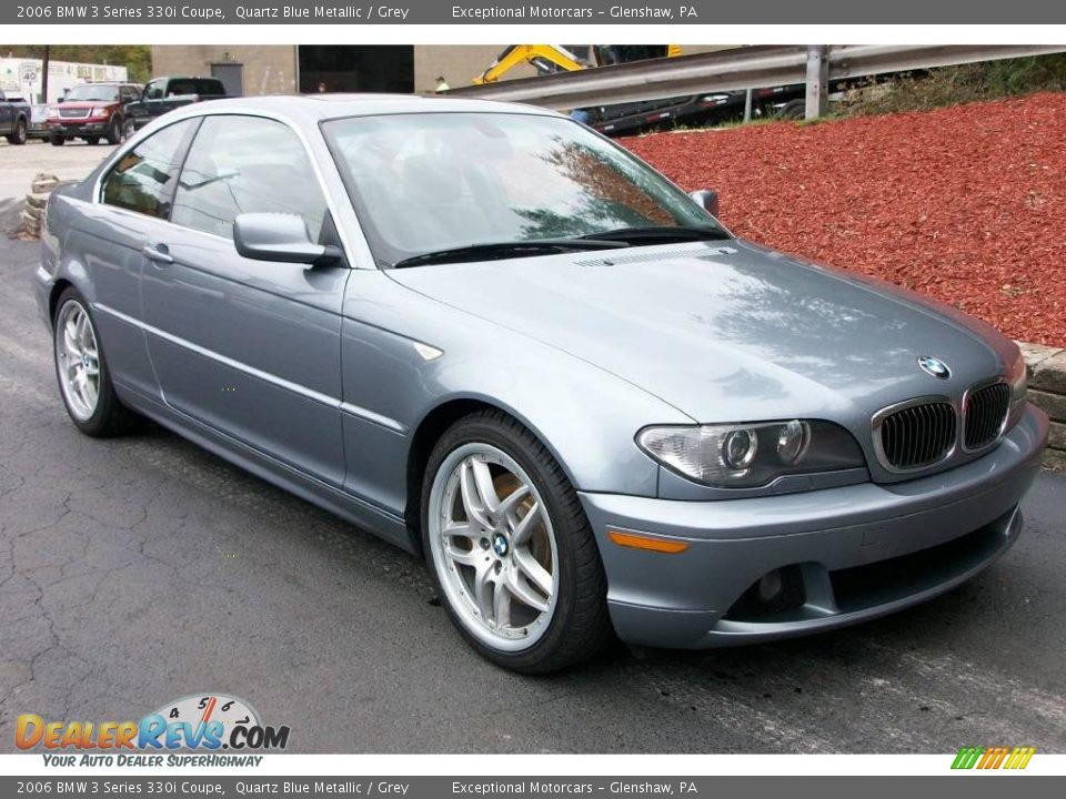2006 BMW 3 Series 330i Coupe Quartz Blue Metallic / Grey Photo #7