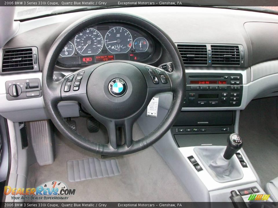 2006 BMW 3 Series 330i Coupe Quartz Blue Metallic / Grey Photo #12