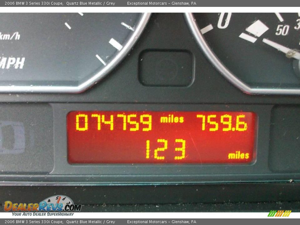 2006 BMW 3 Series 330i Coupe Quartz Blue Metallic / Grey Photo #14