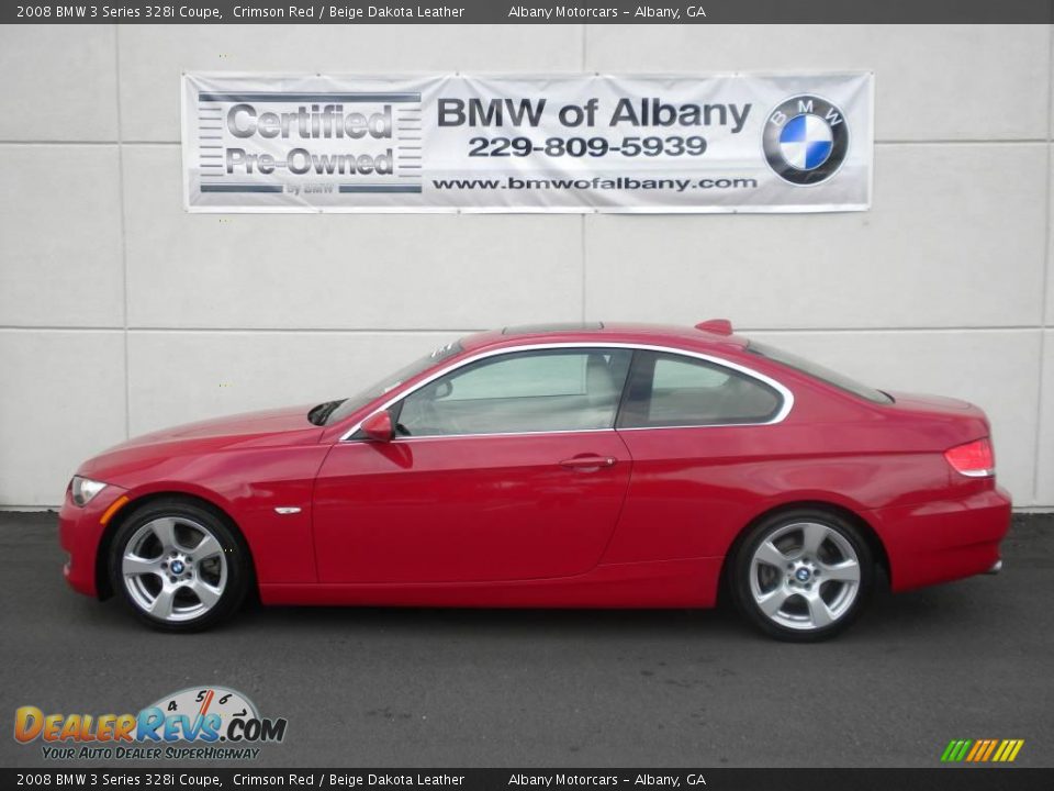 2008 BMW 3 Series 328i Coupe Crimson Red / Beige Dakota Leather Photo #1