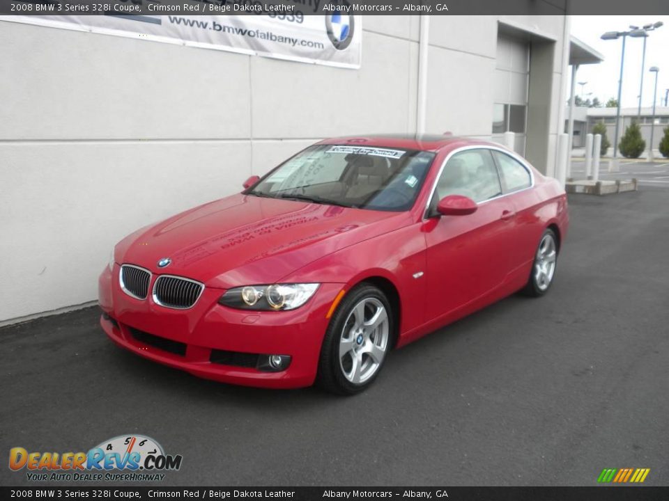 2008 BMW 3 Series 328i Coupe Crimson Red / Beige Dakota Leather Photo #2