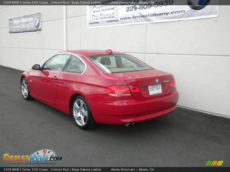 2008 BMW 3 Series 328i Coupe Crimson Red / Beige Dakota Leather Photo #3