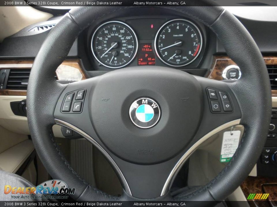 2008 BMW 3 Series 328i Coupe Crimson Red / Beige Dakota Leather Photo #13