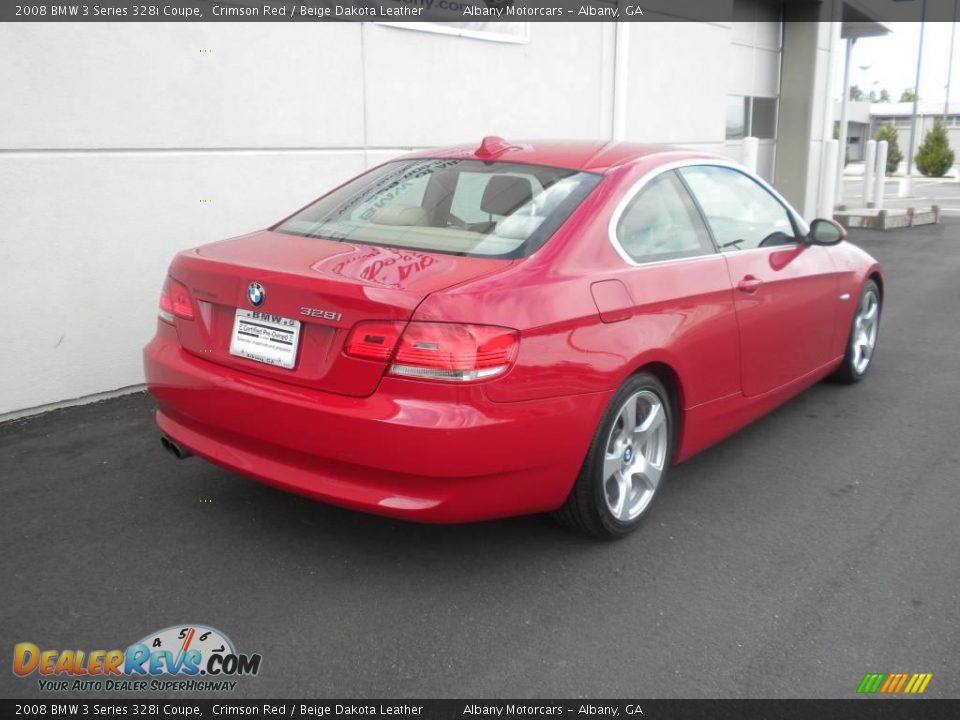 2008 BMW 3 Series 328i Coupe Crimson Red / Beige Dakota Leather Photo #21