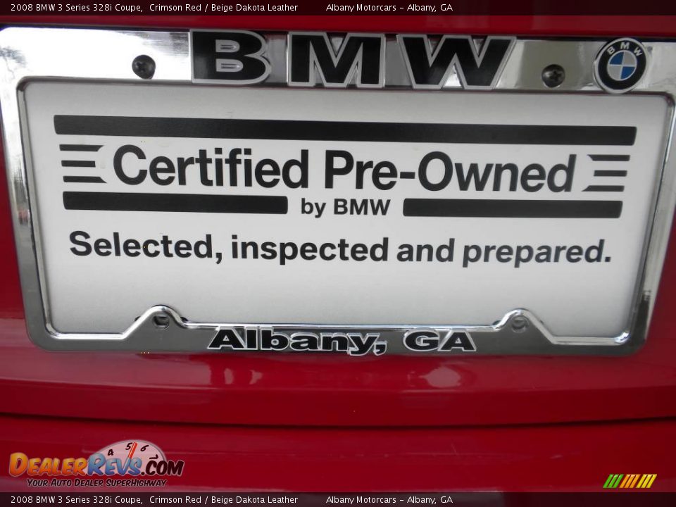 2008 BMW 3 Series 328i Coupe Crimson Red / Beige Dakota Leather Photo #25