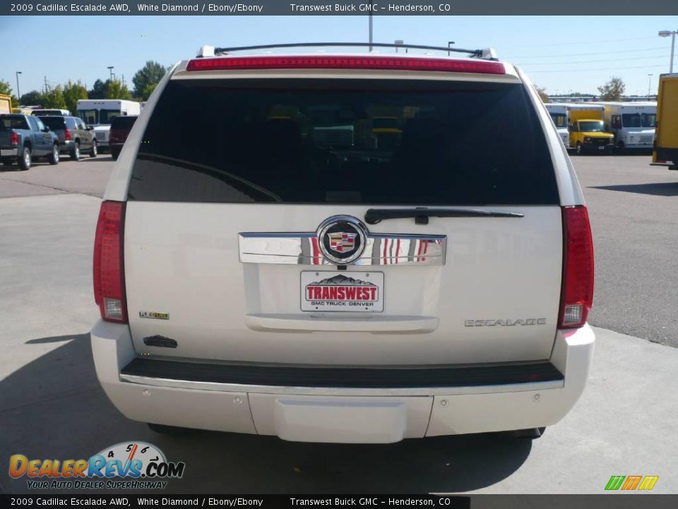 2009 Cadillac Escalade AWD White Diamond / Ebony/Ebony Photo #5