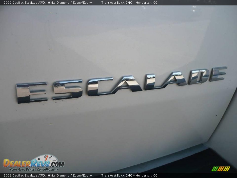 2009 Cadillac Escalade AWD White Diamond / Ebony/Ebony Photo #14