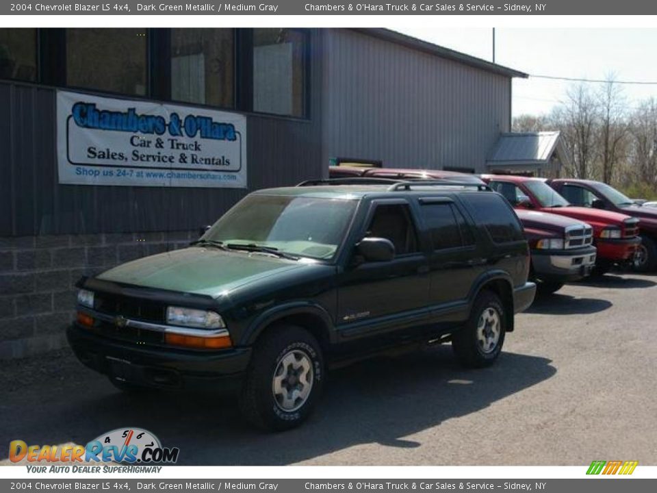 2004 Chevrolet Blazer LS 4x4 Dark Green Metallic / Medium Gray Photo #1