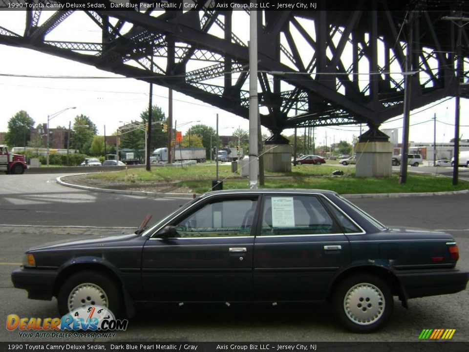 1990 Toyota Camry Deluxe Sedan Dark Blue Pearl Metallic / Gray Photo #1